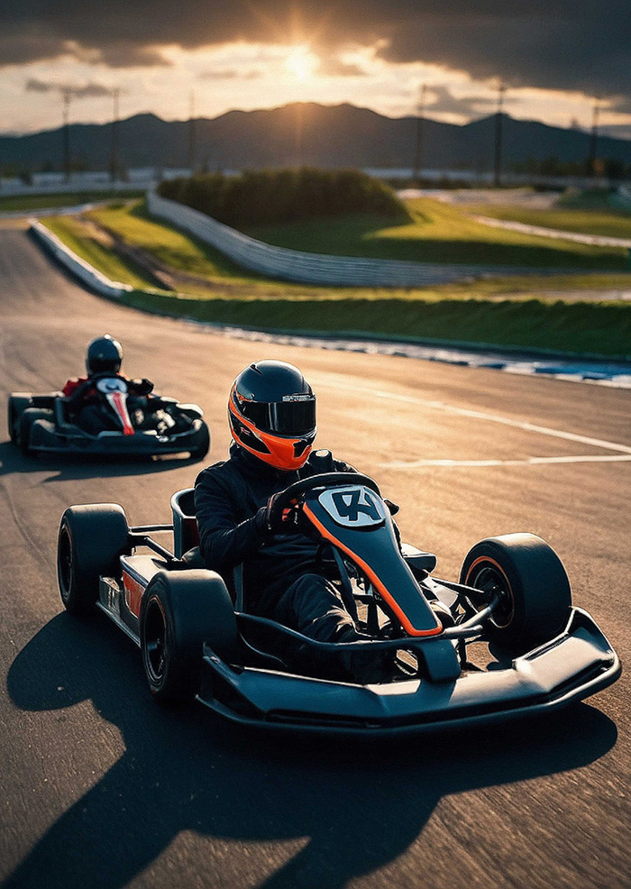two people race car with word side